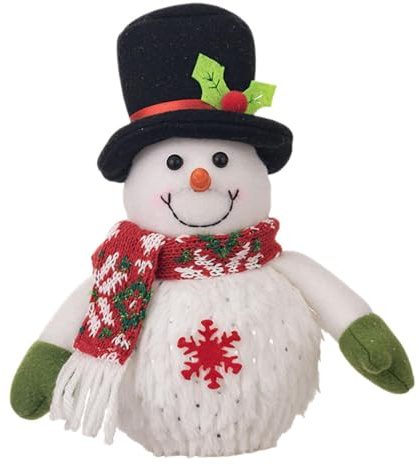 MagiDeal Figurine de Bonhomme de Neige de Noël, poupée Lumineuse, Figurines en Peluche de Noël, poupées en Peluche de Noël pour Cadeaux de fête, Cadeaux, Chapeau Haut de