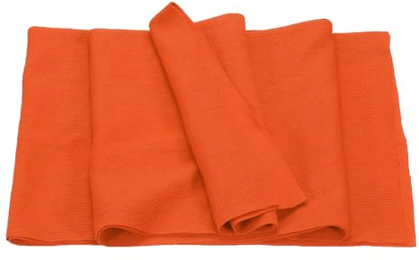 Rebower 50cm x 1.2m Puños Elásticos con Ribetes Acanalados para Coser Tela de Algodón Banda Elástica de Punto Acanalado, [para Puños, Cintura, Cuello] - Naranja
