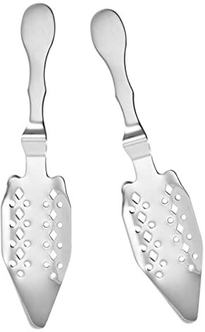 IMIKEYA Cuchara De Absenta Multiusos De Acero Inoxidable 304, Cuchara Para Cubos De Azúcar Filtro, Gotero Práctico Para Bar y Uso Doméstico, Pack De 2 Plata