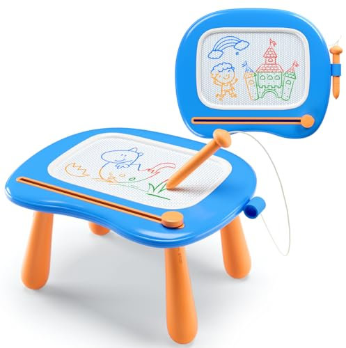 SYHLN Magnetic Drawing Board Toddlers Toys for 1 2 Year Old Boys - Preschool Learning Educational Toys for 12-18 Months Baby - Doodle Pad Birthday Gifts Presents for Kids Age 1-3 - Blue