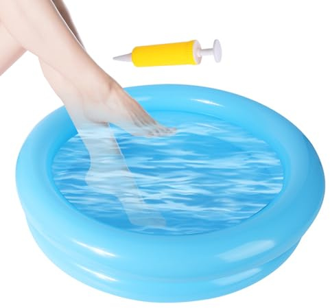 Tanque inflable para pies: cuenca portátil plegable para remojo, secuencias de piscina para una inmersión relajante, accesorio de verano para el cuidado de los pies | Cuenca de pediluvio con bomba