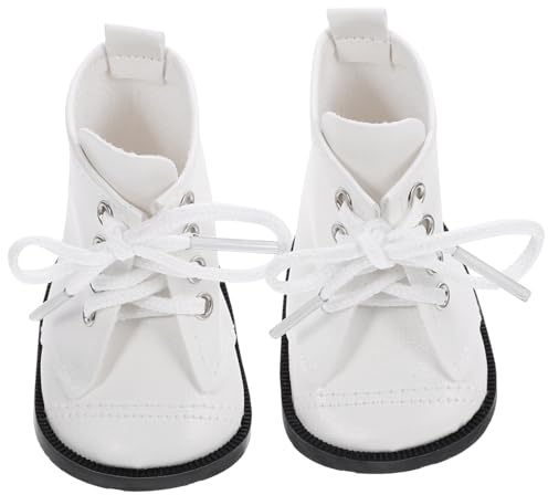 minkissy Puppenstiefel Weiß Pu Miniatur Schuhe Puppenschuhe Mädchen Ankleidezubehör Einfach Anzuziehen Für Puppen Dekoration Spielzeug