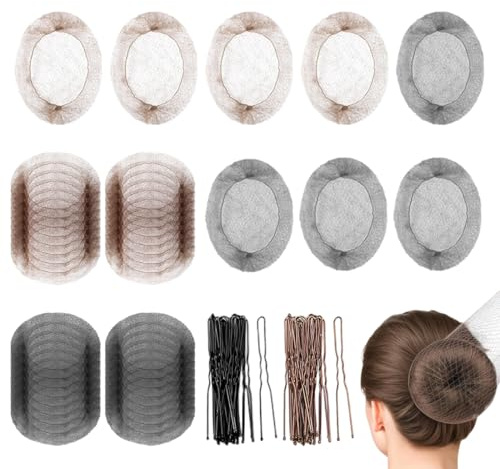 VONJUMA 40 Pcs Redecilla Moño Niña Con 80 Piezas Horquillas Pelo Redecillas Invisibles Red Para El Cabello Invisible De Nylon Accesorio De Peinado Para Fijar Pelo En Cabeza De Ballet
