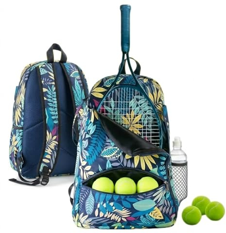 JFHSUS Kompakter & Leichter Tennisrucksack Mit Schuhfach, Wasserdichte Tennistasche Damen Herren Kinder, Padel & Sport Rucksack, Tennisschläger Tasche Für Badminton, Pickleball & Outdoor-Sport