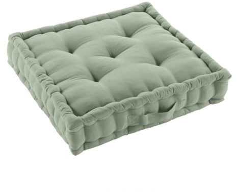 Acomoda Textil – Cojín de Suelo Acolchado con Asa de Transporte. Cojines para Palets, Banco, Silla y Suelo Asiento Cómodo Decorativo para Interior y Exterior (Verde, 50x50cm, 1 Unidad)