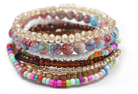 APMGONT Bohemian Beaded Multi-Layer Bracelets Stackable Stretch Strand Crystal Beaded Bracelets Bangles Set Boho Handmade Bracelets Jewellery Gifts For Women Girls (Multi-Colored)