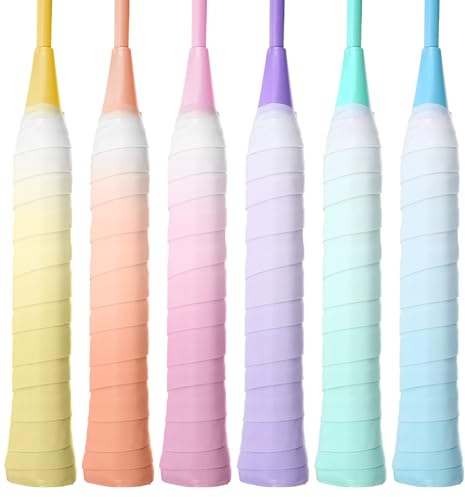 FRCTLNKG 6 Pack Badminton Racket Grip Tape, Tennis Racket Grip Tape