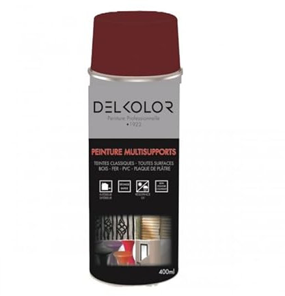 DELKOLOR - Delkolor Peinture en Aérosol - Couleurs RAL - 400ml - Couleur RAL 3004 ROUGE POURPRE