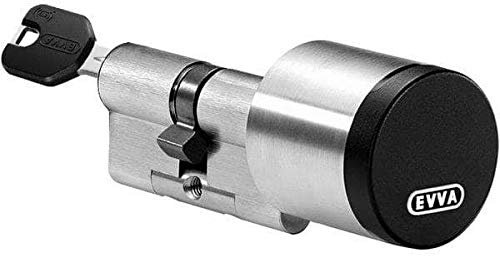EVVA AirKey Hybridzylinder ICS A:46 / I:61 mm mit E-Außenknauf und mechanischem ICS-Schloss Innen