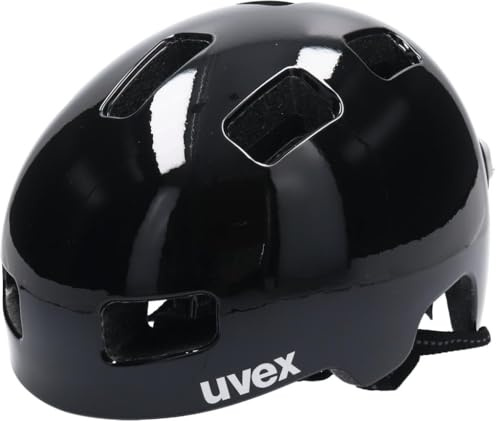 uvex city 4 Mini me - leichter City-Helm für Damen und Herren - inkl. LED-Licht - individuelle Größenanpassung - black-white - 55-58 cm
