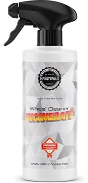 Infinity Wax Incinerate Wheel Cleaner 500ml Acid-Free Alkaline Alloy & Tyre Cleaner, Heavy-Duty Contactless Cleaning, UK Favourite Car Detailing Product