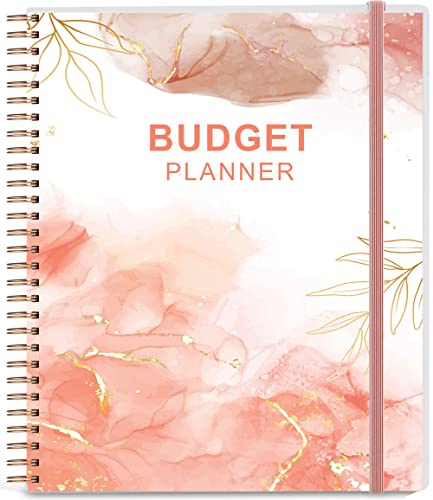 Budget Planner - Monthly Budget Book with Expense Tracker Notebook, Undated 12 Month Bill Organizer & Finance Planner to Manage Your Money, Account Book with Colorful Tabs, 8 x 9.5, Rose