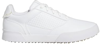 adidas Women's Retrocross Spikeless Golf Shoes, Footwear White/Sand Strata/Gum 3, 6