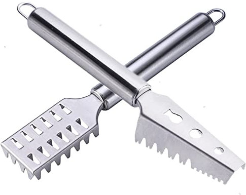 2PCS Fish Scale Remover Scraper Sichumaria Fish Cleaning Tools Fish Skin Remover Stainless Steel Sawtooth Fish Cleaning Brush Machine for Kitchen Fish Scaler Cutting Knife