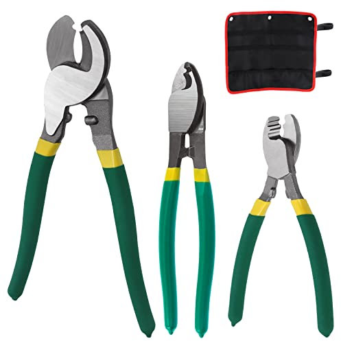 Glarks 3pcs 6 8 10 cortador de cable de alta palanca, cortador de cable de acero pesado, herramienta de corte de cable afilada, agarre cómodo