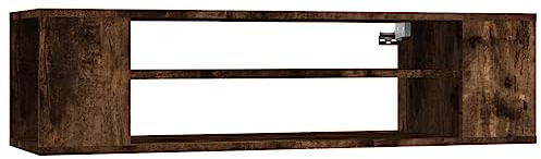 vidaXL Armoire TV Suspendue, Meuble Télé avec Compartiments, Armoire de Rangement Mural Salon Salle de Séjour, Scandinave, Chêne Fumé Bois d'Ingénierie