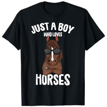 Just a Boy who loves Horses Equestrian Horseback Riding Kids T-Shirt