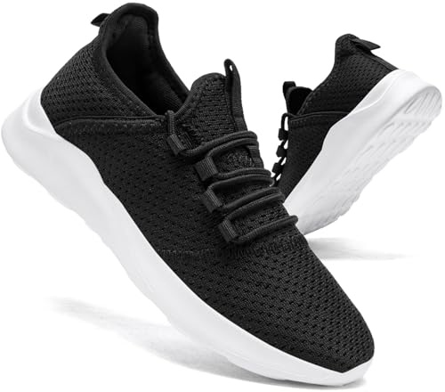 AZSDXS Chaussures De Running Femme Respirantes Chaussures De Tennis Marche Ete Mode Basket Confort Chaussures De Sport Course Fitness Sneakers Legere Noir 38