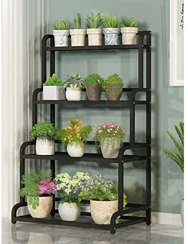 OKATOR Scaffale per Piante Alto in Metallo a 4 Livelli per Piante Multiple, Portavaso per Fiori da Interno, Scaffale per Fiori Scaffale per Piante per Giardino Esterno Balcone (Size : 100x50x135cm)