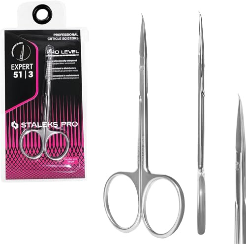 STALEKS PRO Expert 51 Hook-Tip Cuticle Scissors, Long Handles