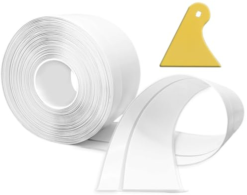 Självhäftande mjuk sockellist, 18 m PVC kökslist, 50 x 20 mm, självhäftande golvlist, för kök och badrum, 5 x 2, vit