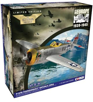 Corgi AA33827 P-47D Thunderbolt® Republic 28RA, Dottie Mae modellflygplan - Diecast-plan och flygplansmodeller för åldrarna 5+, gjutna flygplan/flygplan, leksaksflygplan - present till unga flygfans