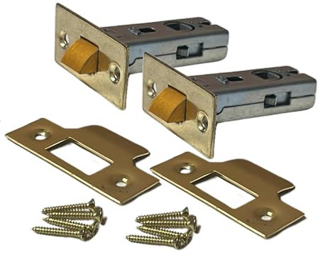 Tubular Latch Pack of 2 | Internal Door Latch | Door Latches for Internal Door | Internal Door Lock | Tubular Door Lock & Door Handle Latch for Door Handles (63mm)