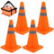 QWORK® 4 pezzi 45 cm coni di sicurezza stradali pieghevoli, cono di sicurezza riflettente, coni di parcheggio stradali pop-up per avviso di emergenza