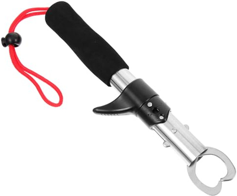 Abaodam Alicates de Pesca Multifuncionales de Acero Inoxidable con Tijeras Compactas y Mango Antideslizante Accesorio Profesional Portátil para Cortar Sedal y Controlar Peces Agua Dulce y