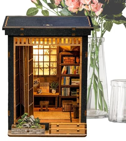 Kit Per Casetta – Modello In Legno In Stile Giapponese 10,5x10x14,5 Cm, Casa Per Libri In Miniatura Fai-da-te, Artigianato Decorativo Con Dettagli Realistici | Progetto Creativo Per Adulti Collezionis