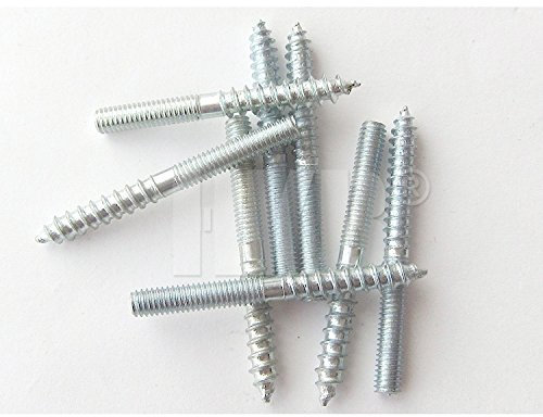 HKB ® 10 Stück Stockschrauben M4 x 40mm, Stahl verzinkt, Artikel-Nr. 20550
