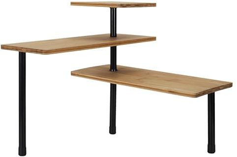 Totally Addict KB5843 - Scaffale Angolare Modulare a 3 Livelli, Marrone, 43 x 43 x 27 cm