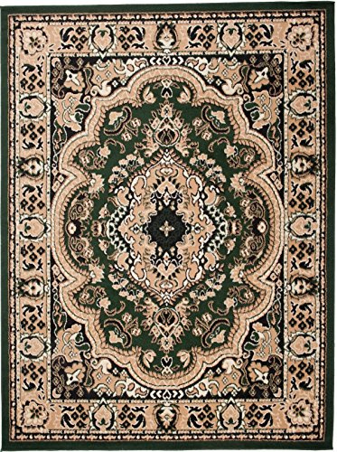 Carpeto Orientteppich Teppich Grün 160 x 230 cm Medaillon Muster Kurzflor Verona Kollektion