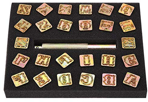 Hztyyier 26Pcs Leder Stanzbuchstaben, Letter Stamps Stanzwerkzeuge A-Z für personalisierte Gürteltaschen-Dekoration