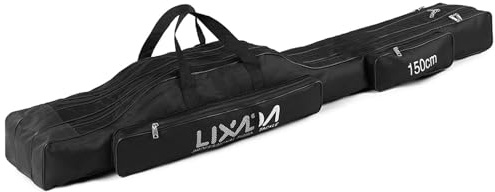 Lixada - Bolsas de caña de Pescar, 130 cm / 150 cm portátil con Ruedas de Tres Capas Plegable caña de Pescar Bolsa de Carrete Tackle Herramienta Carry Case Carrier Travel Bag