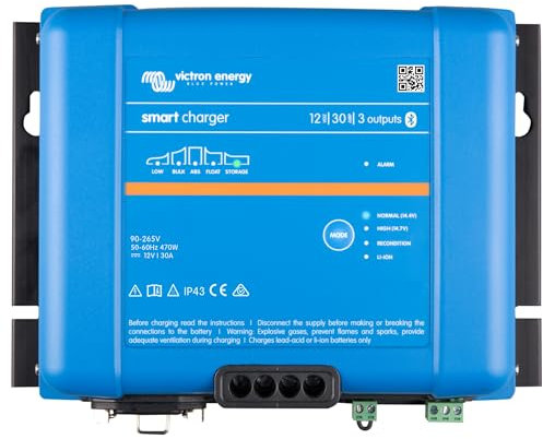 Victron Energy Smart IP43 12-Volt 30 amp 230V, 3 Output Battery Charger, Bluetooth