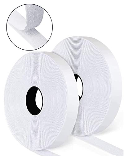 Fruitlet® Klettband Selbstklebend Extra Stark Weiß 3m x 16mm, Doppelseitiges Klettband Velcr Klett 1 Paar, Klettverschluss Selbstklebend für Stoff, Fliegengitter etc.