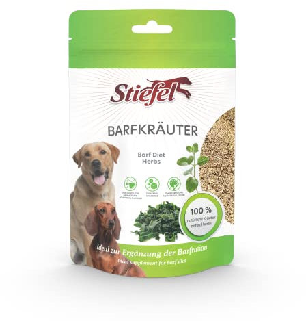 Stiefel Barf Herbes pour chien, mélange d'herbes 100 % naturelles, combinaison équilibrée d'herbes naturelles, complément idéal à la fration bar, 100 g