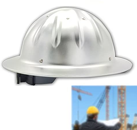 Schutzhelm, Arbeitshelm Bauhelm Aluminium Hart Verstellbarer Schutzhelm Bauhelm mit 4-Punkt-Gurtband Bauhelm