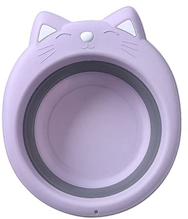 Zerodeko 1 Pc Barreño Plegable Cacerola Bañera Plegable Lavabo Plegable Lavabo Para Viajar Lavabo De Bebe Lavabos Plegables Cuenca Púrpura Dibujos Animados Bebé