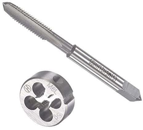 QUARKZMAN M6 x 1mm Métrico Izquierda Mano Rosca Macho y Redondo Troquel | 1 Juego, Juego, Acero, Alta Velocidad, para Procesamiento Herraje Herramienta