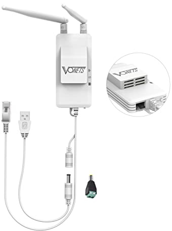 VONETS 5GHz Industrieller Mini WLAN Router Bridge Repeater, LAN zu WLAN Adapter, Wireless Bridge Konvertiert RJ45 Anschluss auf Wireless, 2 Externe Antennens, VAP11S-5G mit intelligentem Kühlgebläse