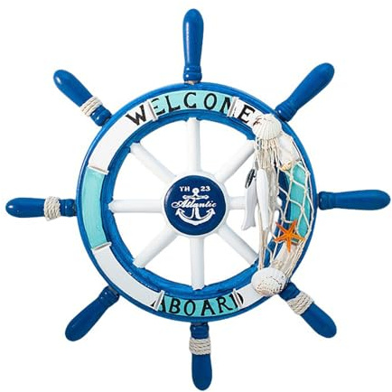 Zyqixluk Arredamento del Volante della Barca, Arredamento Nautico, Barca Nautica timone Decorazione da Parete Ornamento Appeso, Arredamento a Parete della Ruota, per Decorazioni per la casa,A4