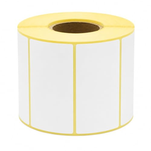 MDlabels Etichette termiche bianche su rotolo, 70 x 40 mm, 1000 pezzi, autoadesive permanenti, per codici a barre, etichette adesive bianche per scrivere etichette termiche
