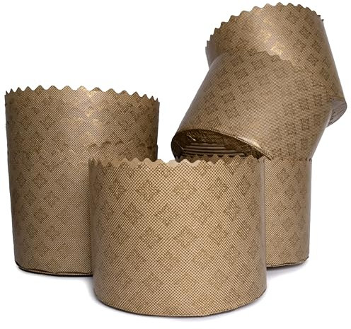 LOVARE Lot de 12 moules à panettone en papier pour pain de Pâques - 9 x 9 cm (H x l) - Forme Kulich - Moules ronds en papier Panettone pour Pâques