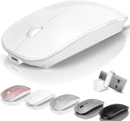 Wireless Bluetooth Mouse for Laptop MacBook Mac Air Pro PC Pad with Jiggler
