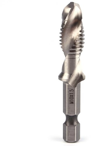 Baxnore Punte da trapano coniche, trapano con codolo esagonale in acciaio ad alta velocità, utensili di perforazione ad alta durezza, punte da trapano filettate M10 1/4