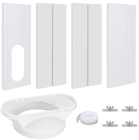 SKIKHN Klimaanlage Fensterabdichtung, Fensterabdichtung für Mobile Klimageräte, 4 Stücke Platte Klimaanlage Windschutz für Tragbare Klimaanlage, Fenster und Türdichtungssatz von Mobilen Klimaanlagen