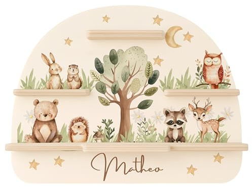 MINIHELDEN - Tonie Regal mit deinem Wunsch-Namen | Wandregal Kinderzimmer zur Aufbewahrung der Tonie Box & Hörfiguren | Tonieregal Mädchen und Jungen - Praktische Kinderzimmer deko & Geschenke Kinder