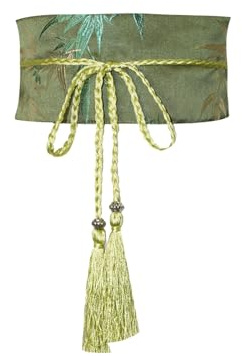ZooBoo Hanfu Tassel Waistband - Adjustable Traditional Chinese Embroidered Sash Belt for Women
